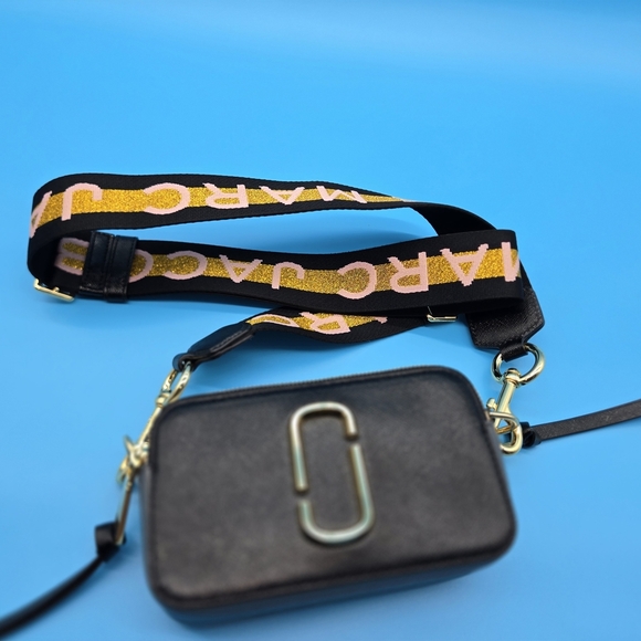 Marc Jacobs Handbags - Marc Jacobs Black Bag with Gold and Pink Strap